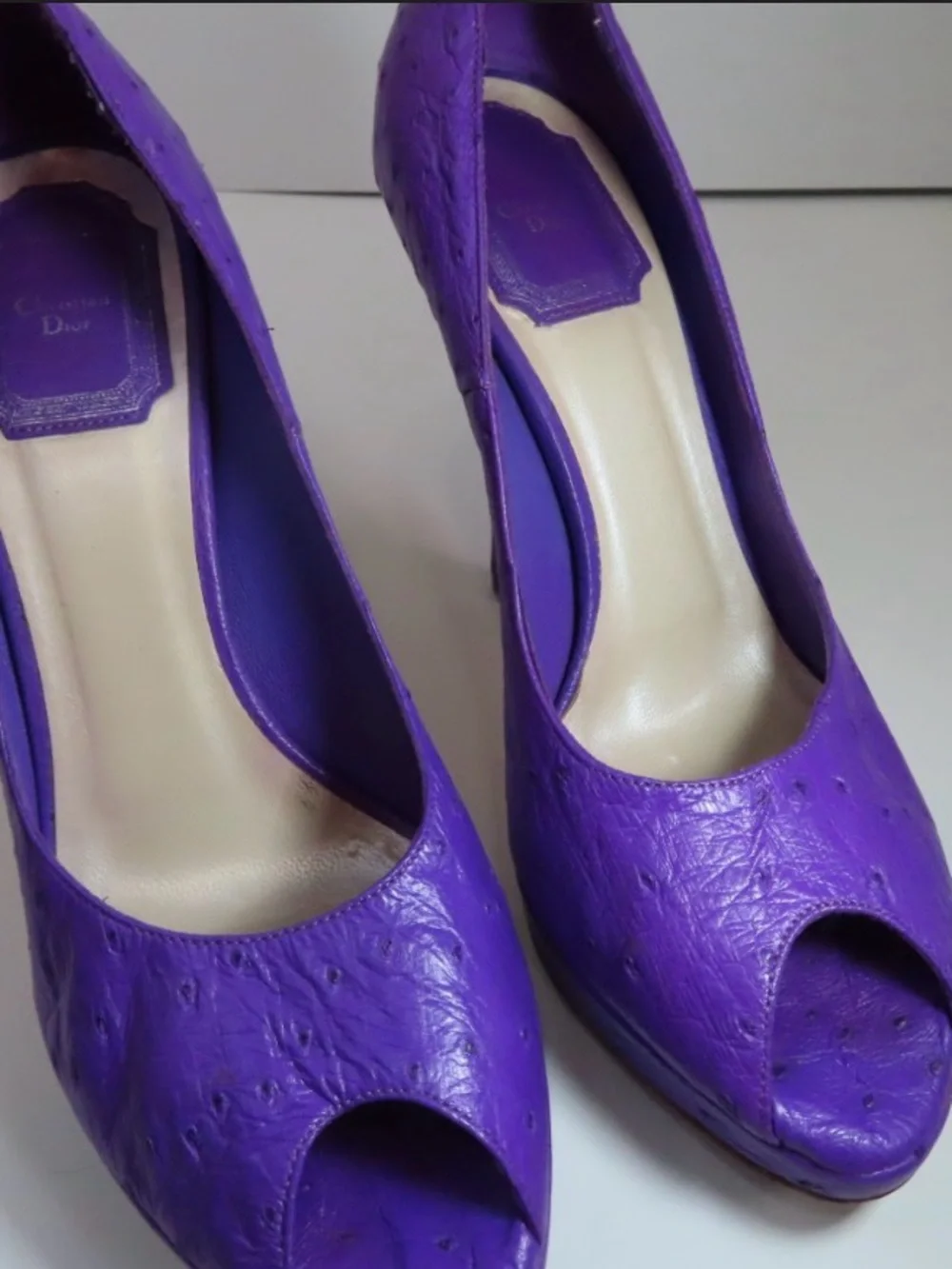 Dior Violet Peep-Toe Heels - Picture 4 of 7